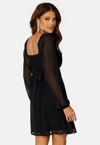 Square Neck L/S Georgette Dress