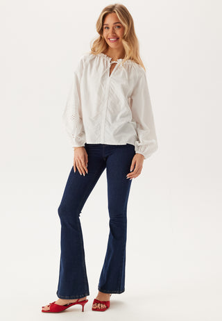 Broderie Anglaise Tie Blouse