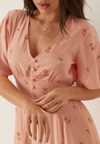 Butterfly Sleeve Viscose Maxi Dress