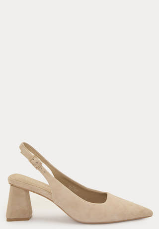 CC Heeled Suede Sling Back