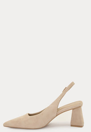 CC Heeled Suede Sling Back