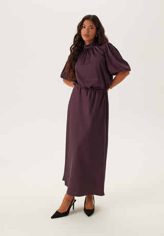 Chimney Collar Puff Sleeve Blouse