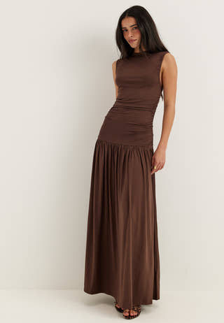 Gathered Side Maxi Dress