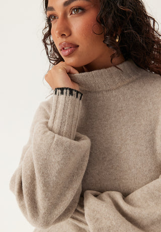 Contrast Edge Knitted Dress