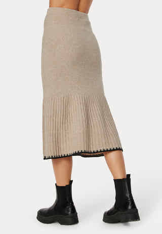 Contrast Edge Knitted Skirt