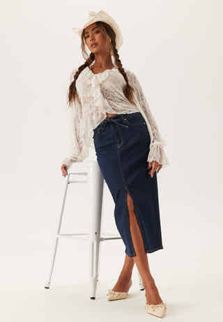 Denim Midi Skirt