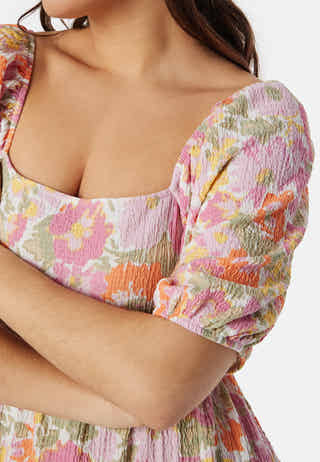 Puff Sleeve Short Dress