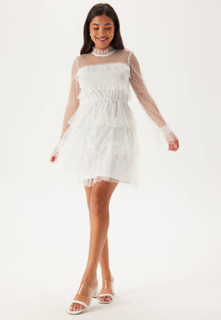 Dotted Mesh L/S Dress