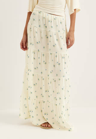 Flounce Maxi Skirt
