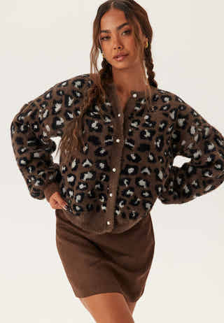 Fluffy Knitted Pearl Cardigan