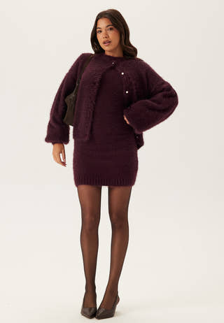 Fluffy Knitted Pearl Cardigan