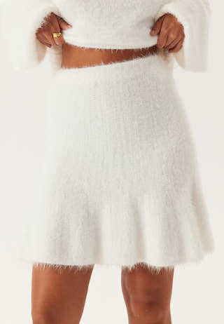 Fluffy Knitted Short Skirt