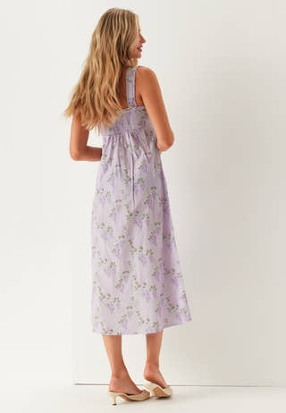 Frill Detail Cotton Midi Dress