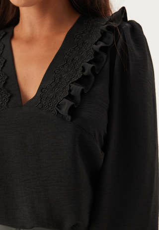 Frill Detail Puff Sleeve Blouse