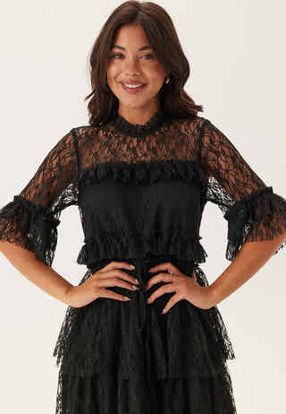 Frill Lace Midi  Dress
