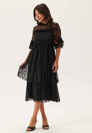 Frill Lace Midi  Dress