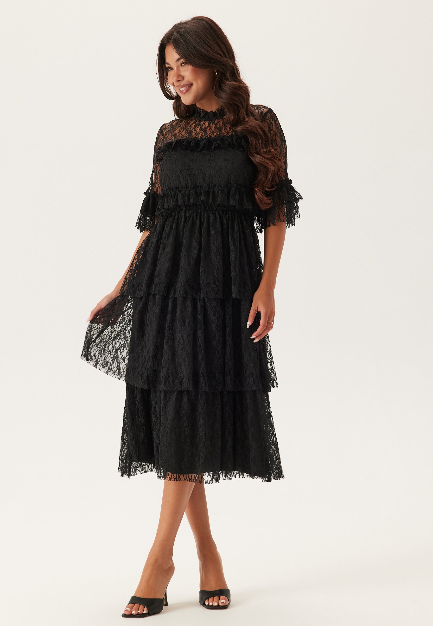 Bubbleroom Frill Lace Midi Dress