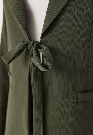 Front Tie Structured Blazer