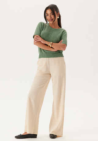 Knitted Short Sleeve Sweater