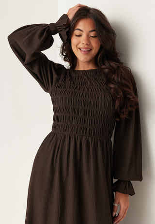 Structure Long Sleeve Midi Dress