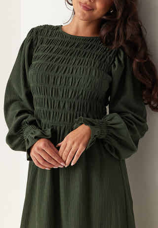 Structure Long Sleeve Midi Dress