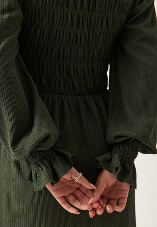 Structure Long Sleeve Midi Dress