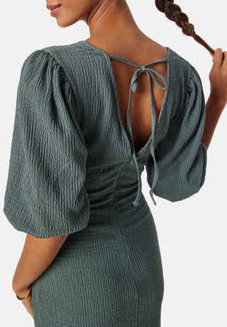 Structure Puff Sleeve Dress