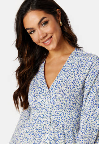 V-neck Short Button Dress