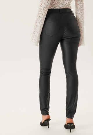 Mid Waist Push-up Coated Slim Jeans