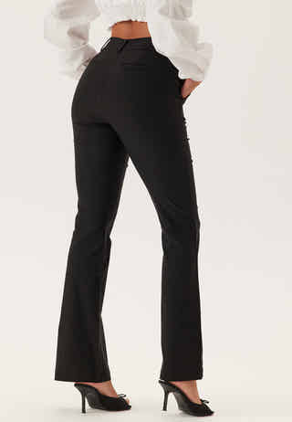 Mid Waist Stretchy Flared Trousers
