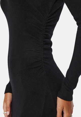 Knitted Rouched Midi Dress