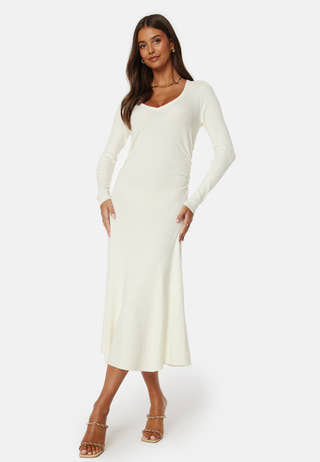 Knitted Rouched Midi Dress