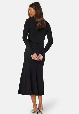 Knitted Rouched Midi Dress