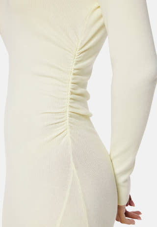Knitted Rouched Midi Dress