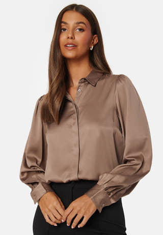 Satin Puff Sleeve Shirt