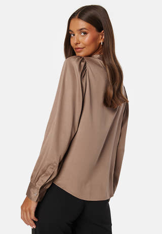 Satin Puff Sleeve Shirt