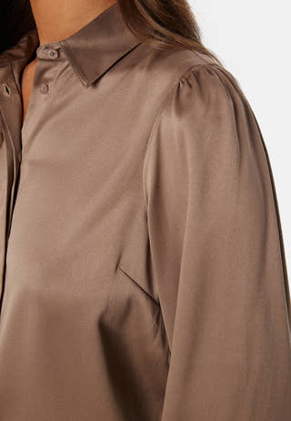 Satin Puff Sleeve Shirt