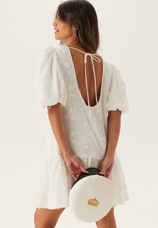 3D Embroidered Puff Sleeve dress