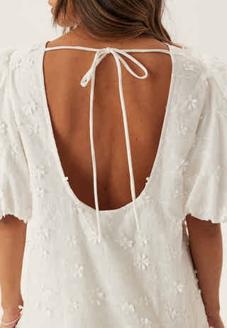 3D Embroidered Puff Sleeve dress