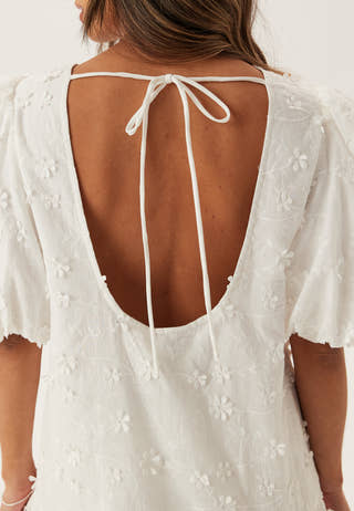 3D Embroidered Puff Sleeve dress