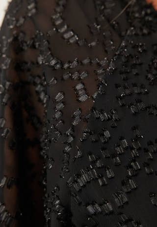 3D Lurex Raglan Sleeve Short Dress