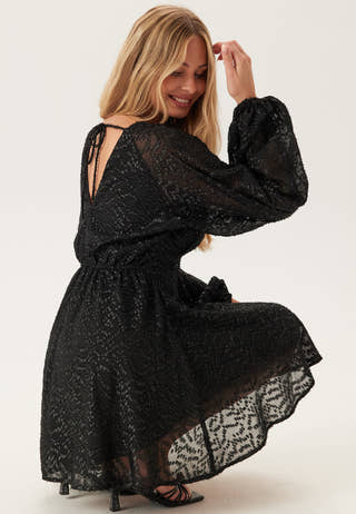 3D Lurex Raglan Sleeve Short Dress