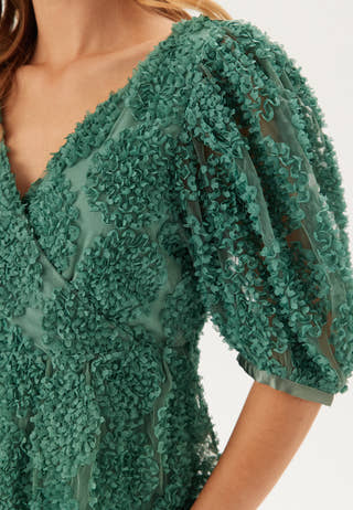 3D Puff Sleeve Dress