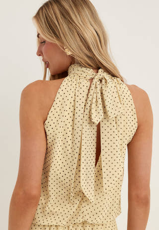 Asymmetric Chiffon Halterneck Dress
