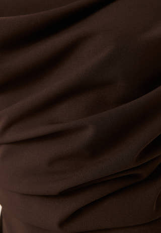 Asymmetric Draped Maxi Dress