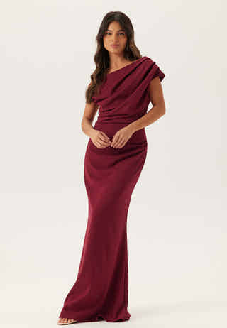Asymmetric Draped Maxi Dress