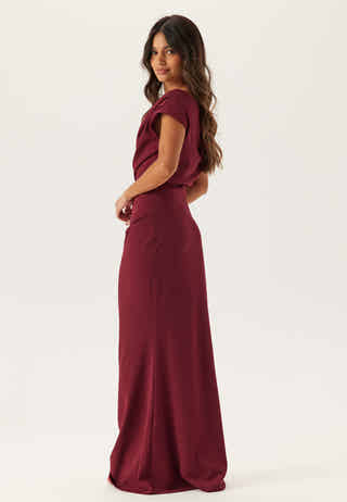 Asymmetric Draped Maxi Dress