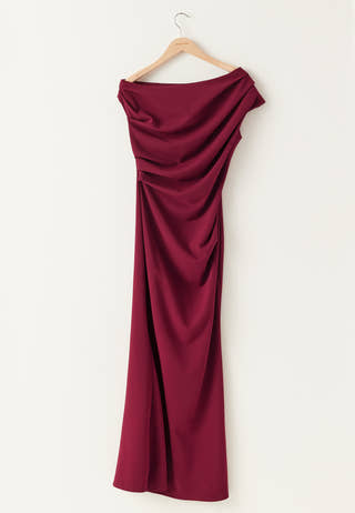 Asymmetric Draped Maxi Dress