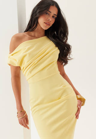 Asymmetric Draped Maxi Dress
