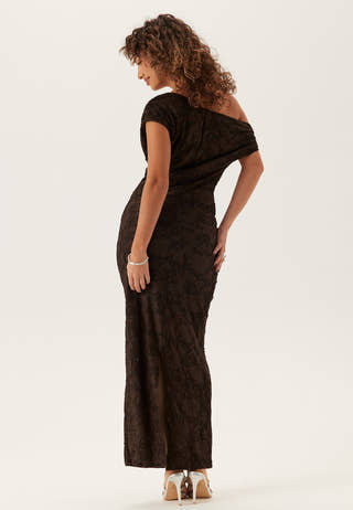 Asymmetric Jacquard Stretch Ankle Dress